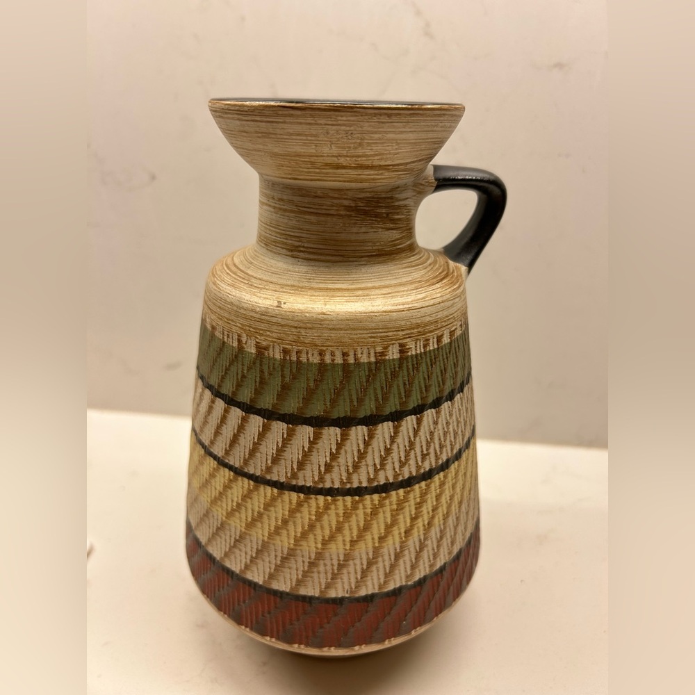Vintage MCM West German art pottery vase produced by Dümler & Breiden .